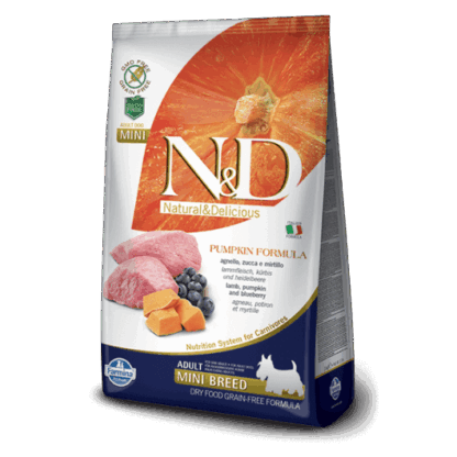 N&D Dog Grain Free bárány&áfonya sütőtökkel adult mini kutyatáp