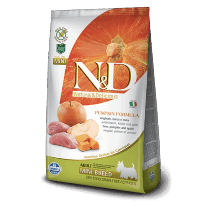 N&D Dog Grain Free vaddisznó&alma sütőtökkel adult mini kutyatáp